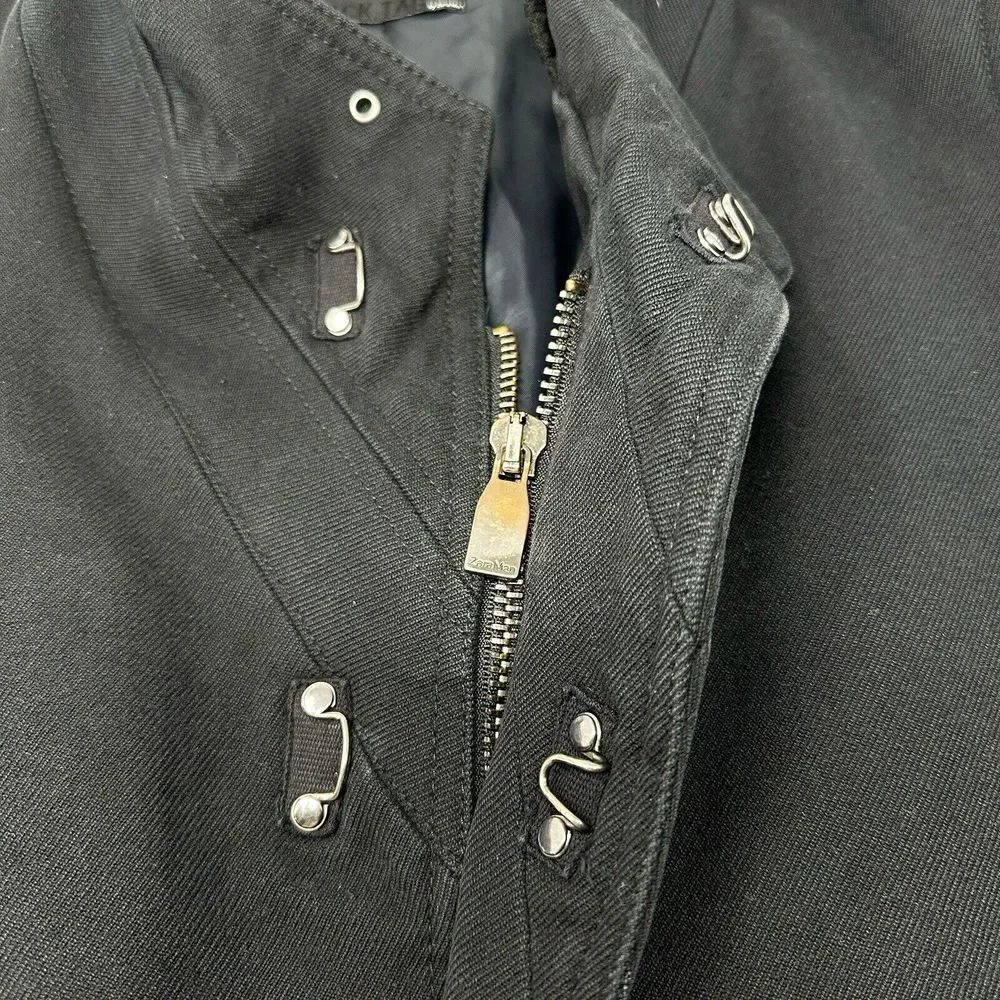 ZARA MAN Black Tag Coat Black Zip Hook Closure Cotton Wool Poly Blend‎ Small